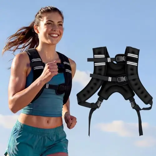 MIKOLO Weighted Vest, 8lb/12lb/16lb Weight Vest for Women & Men, Weight Vest with Reflective Stripe for Walking, Running, Strength Training & Workout(8lb)