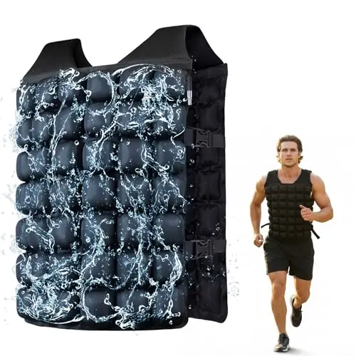 Water-Filled Weighted Vest for Women and Men, 12lb/16lb/20lb, Weight Removable 1-23lb Workout Vest Washable, Adjustable Comfortable Fit, Odor-Free