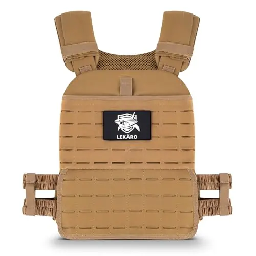 Adjustable Weighted Vest for Men Women – Tactical Vest for Rucking, HIIT & CrossFit, Fits 10x12 Plates, Exercise Vest for Strength Training, Weights Not Included