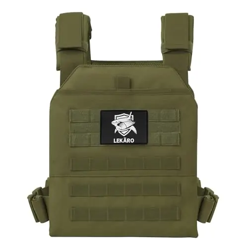 Adjustable Weighted Vest for Men Women – Tactical Vest for Rucking, HIIT & CrossFit, Fits 10x12 Plates, Weights Not Included