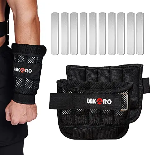 Wrist Ankle Weights with Removable Steel Bars, 1 Pair Adjustable Arm Leg Weights for Men and Women, No Leakage Design, Weighted Wrist Bands for Walking Jogging Yoga Pilates