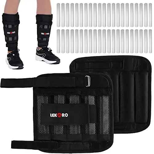 Wrist Ankle Weights with Removable Steel Bars, 1 Pair Adjustable Arm Leg Weights for Men and Women, No Leakage Design, Weighted Wrist Bands for Walking Jogging Yoga Pilates