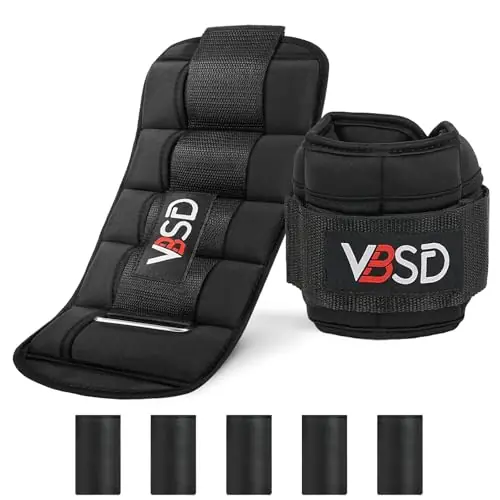 VBSD Adjustable Ankle Weights for Women Men, 4lbs/Pair Wrist Leg Weight Straps, Weighted Arm Weight Set with Removable Sandbags for Walking Running Physical Therapy Yoga Pilates Home Workout