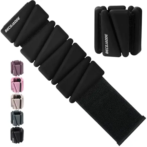 Ankle Weights Set of 2 (2 lb Each) Adjustable Wrist Weights for Women Men Wearable Arm Leg Weight for Pilates, Running, Walking, Workout, Yoga, Black