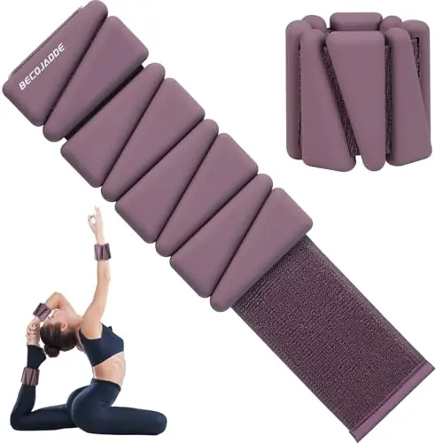 Ankle Weights Set of 2 (2 lb Each) Adjustable Wrist Weights for Women Men Wearable Arm Leg Weight for Pilates, Running, Walking, Workout, Yoga, Deep Plum