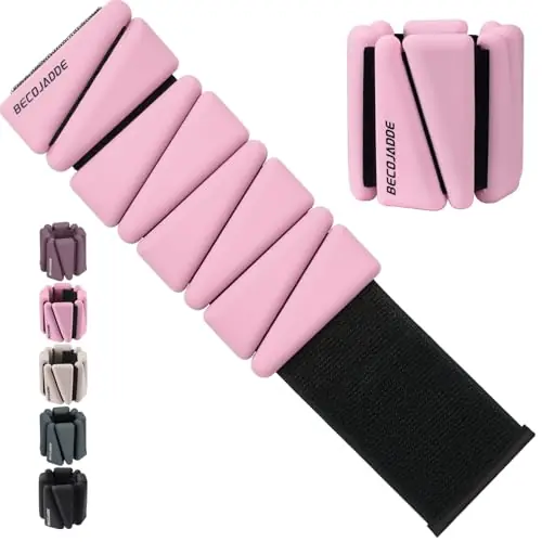 Ankle Weights Set of 2 (2 lb Each) Adjustable Wrist Weights for Women Men Wearable Arm Leg Weight for Pilates, Running, Walking, Workout, Yoga, Pink