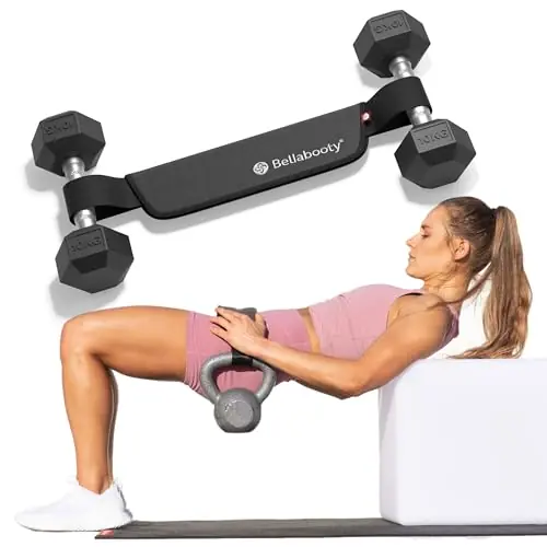 Bellabooty Premium Hip Thrust Belt - Adjustable Exercise Belt for Glutes & Squats - Weightlifting Belt Support for Women - Gray