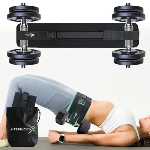 FitnessX Premium Hip Thrust Belt for Dumbbells Heavy, Hip Thrust Band for Weights, Glutes, Booty Belt Ideal for Workout, Weighted Belt for Women