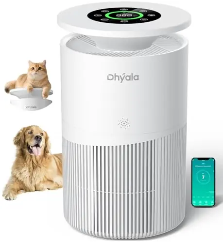Dhyala Air Purifier for Home Large Room up to 3620Ftยฒ, H13 True HEPA Air Purifiers for Home Pet Hair Dander Odor Pollen, Air Cleaner with Smart WiFi