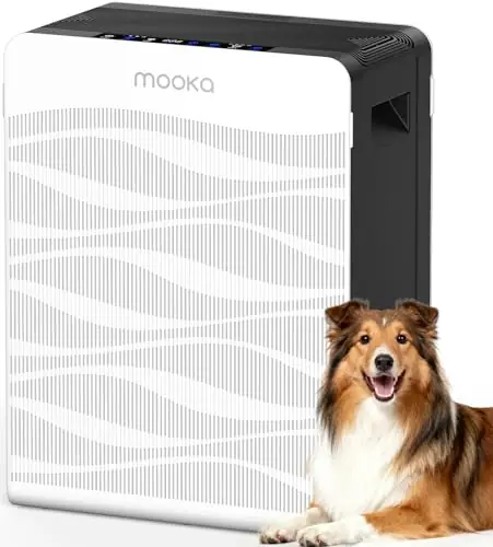 Air Purifier for Home Large Room 2800 Ft², MOOKA Double-Sided Air Purifiers for Home Pets with Washable Filters, PM2.5 Air Quality Monitor
