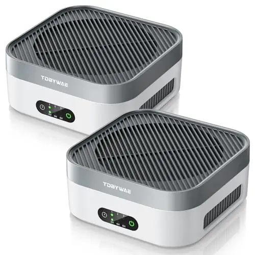 TDBYWAE Air Purifier 2 Pack for Bedroom Up to 1200 ft², H13 True HEPA Air Purifier for Pets Dust Dander Pollen Odor Smoke