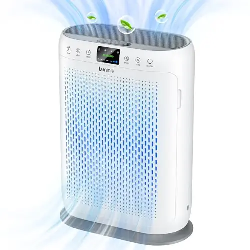 Air Purifiers for Home Large Room up to 2400sq.ft, LUNINO H13 HEPA Air Filter with PM 2.5 Display Air Quality Sensors, Aromatherapy Function
