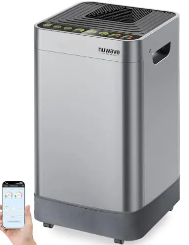Nuwave Air Purifier for Extra Large Room 2934 Sq Ft, OxyPure Smart Air Purifier with 5 Stage Filtration, Extra EZ Covers for Pet, Air Quality