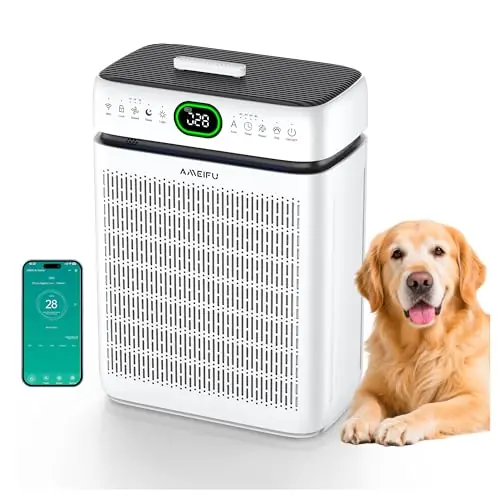 Air Purifiers for Home Large Room Up to 3500 Sq Ft with Washable Filters,Double-Sided HEPA with PM 2.5 Display Air Quality Sensor,Smart WiFi APP,Air Cleaner for Pets,Hair,Dust