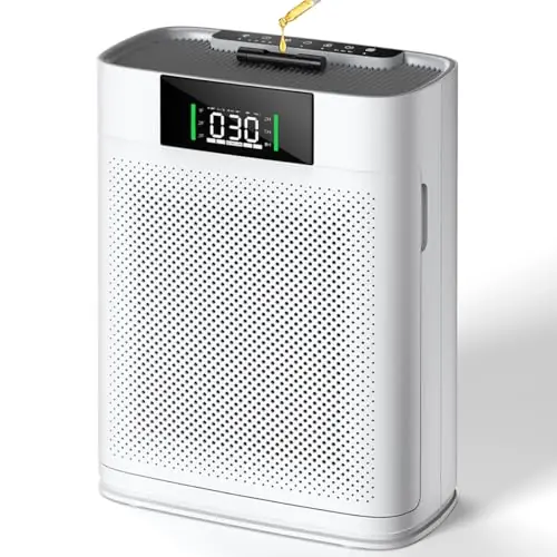 Air Purifier for Large Room up to 2300 Sq Ft, Honeyuan Air Purifiers for Pets, with PM 2.5 Display Air Quality Sensor, Aromatherapy, Child Lock, ZY3866G, off White
