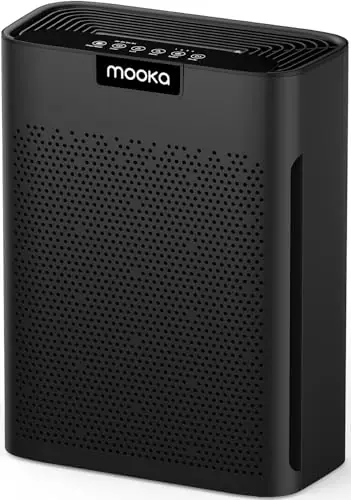 Air Purifiers for Home Large Room 2200 Ft² with Washable Filters, MOOKA H13 HEPA Air Purifier for Home Pets Bedroom with Fragrance, KJ190 Black