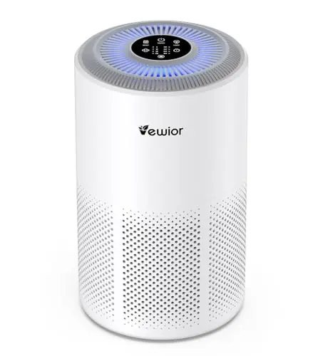 Air Purifiers for Home Large Room Up to 1800 ft², VEWIOR H13 True HEPA Air Filter for Bedroom with Night Light, Fragrance Sponge, Sleep Mode, Timer