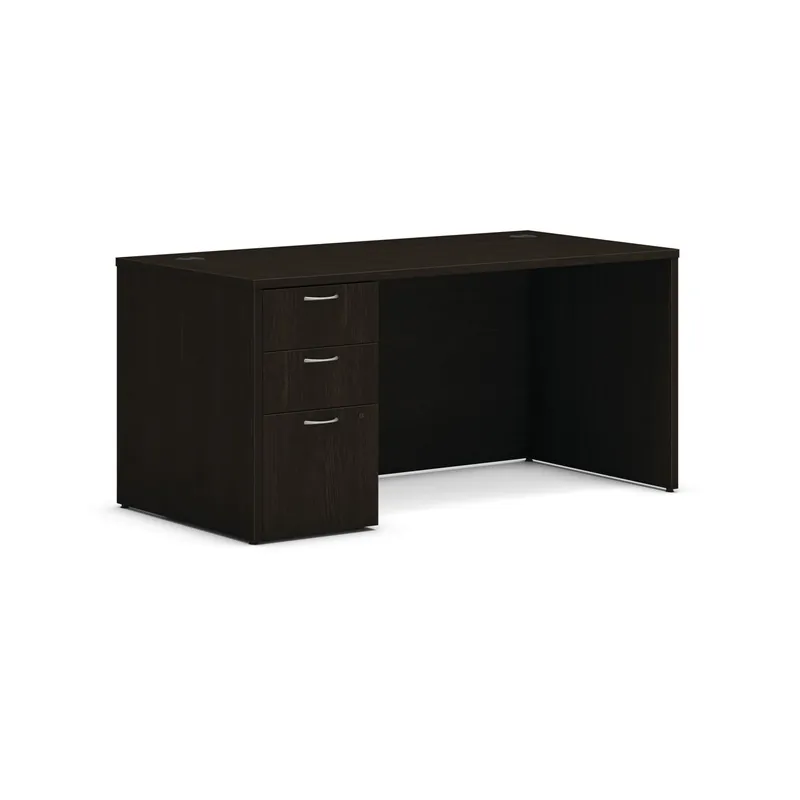 Executive Office Desk with Drawers, Modern Computer Desk with Pedestal