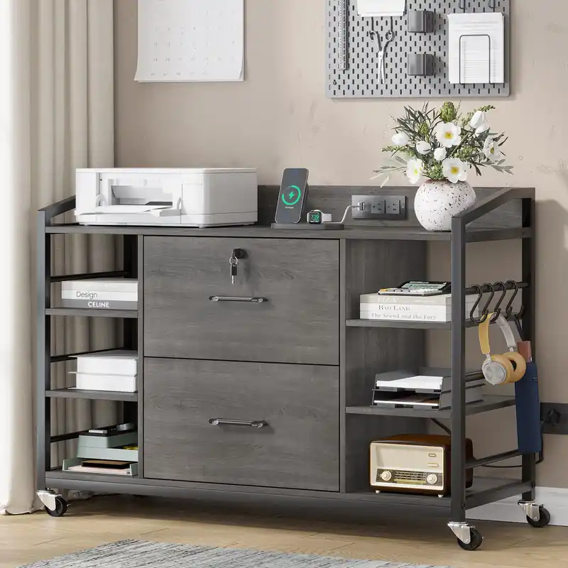 File Cabinet, Filing Cabinet fits Legal/Letter Size, 2 Drawer File Cabinets for Home Office with Lock