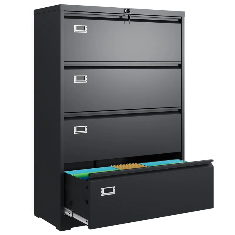 4 Drawer Lateral File Cabinet with Lock, Metal Filing Cabinets for Home Office