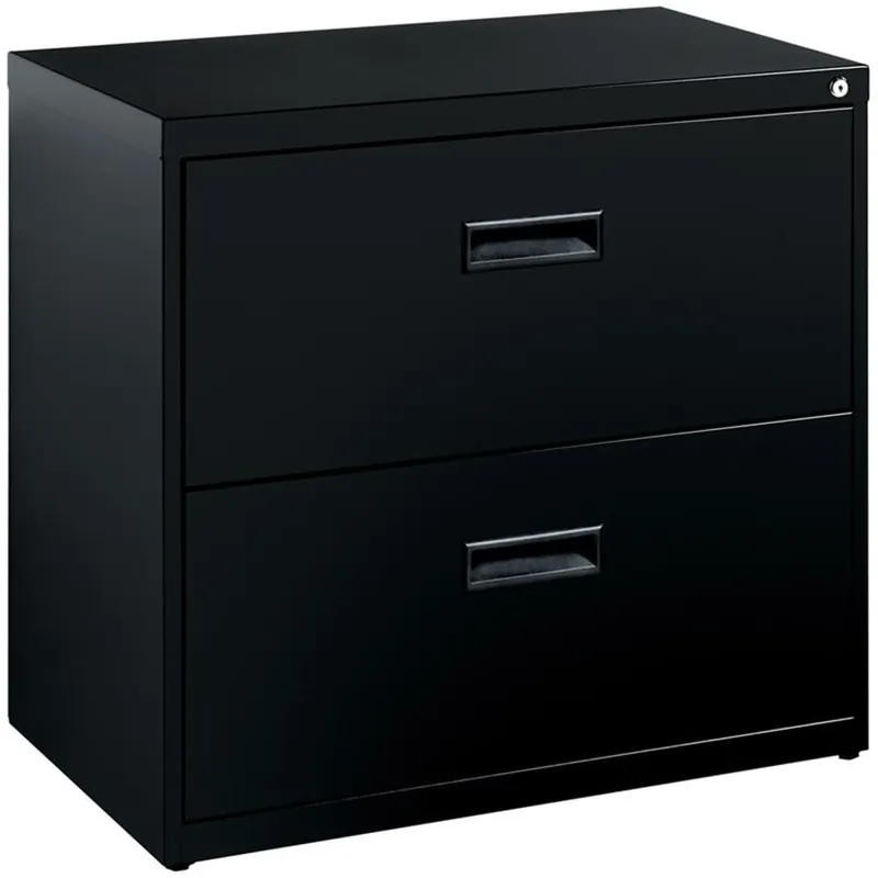 Hirsh 30" W Modern Metal Lateral File Cabinet with 2 Drawers & Secure Lock