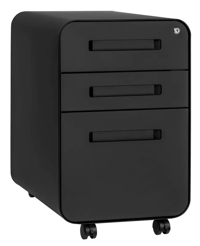 3 Drawer File Cabinet with Lock - Under Office Desk Metal Filing Cabinet, Legal/Letter File Folders