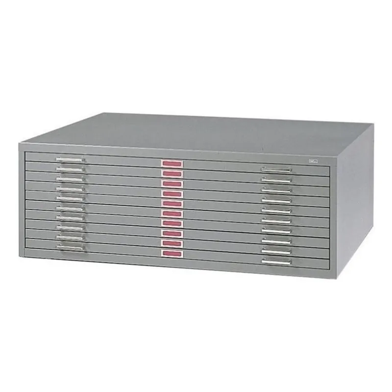 Scranton & Co 10-Drawer Metal Flat Files Cabinet for 30" x 42" Documents in Gray