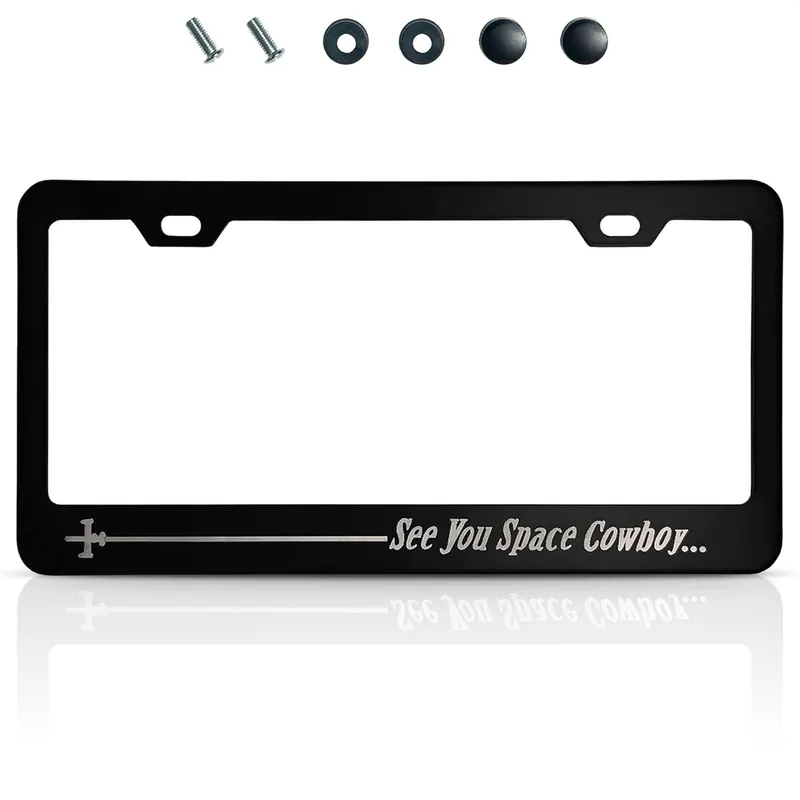 Anime License Plate Frame - 12.2x6.3 Aluminum License Plate Frame Funny with Sleek Matte Black Finish, Standard US/Canada Fit, Screws & Clips Included - Anime Car Accessories for Cars, Trucks & SUVs