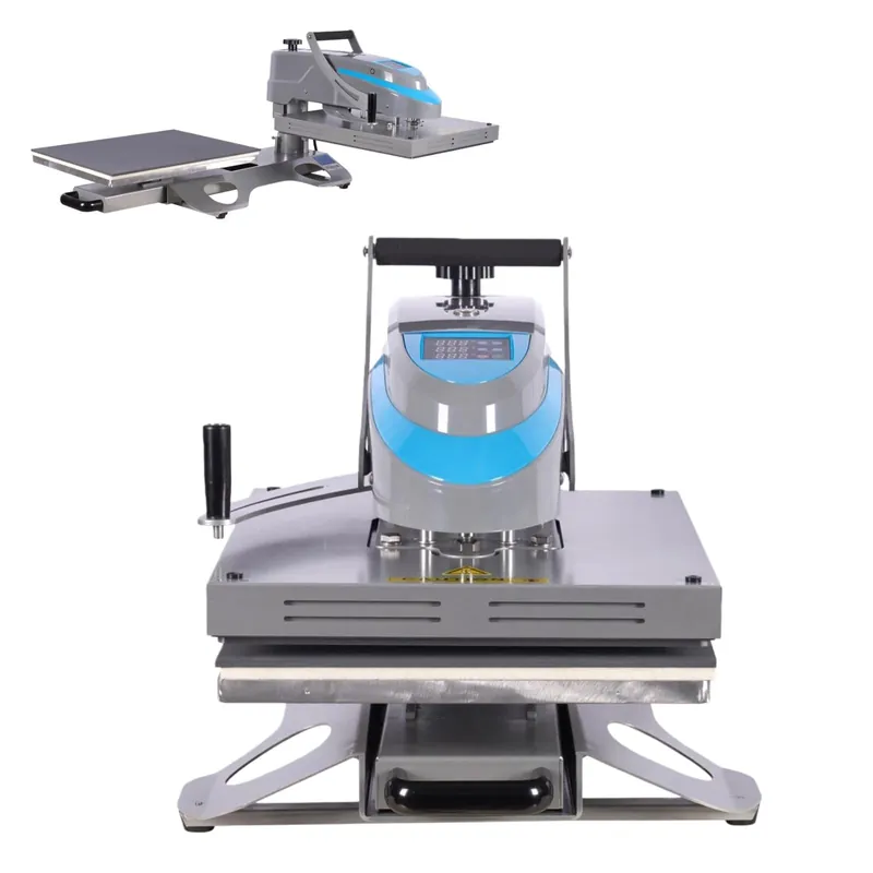 Heat Press Machine, 2KW Professional 90° Swing Away & Slide Out Base, High Pressure Manual Heat Press for T-Shirts, Sublimation