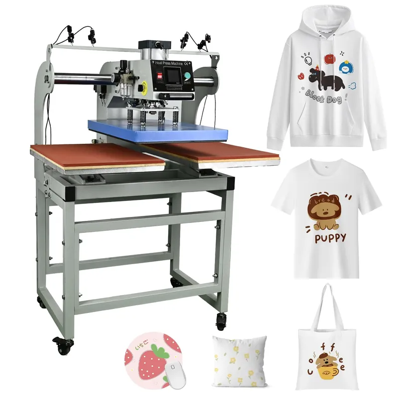 16x24 Pneumatic Heat Press Machine Dual Platen Up-Sliding Heat Transfer Press with Infrared Laser