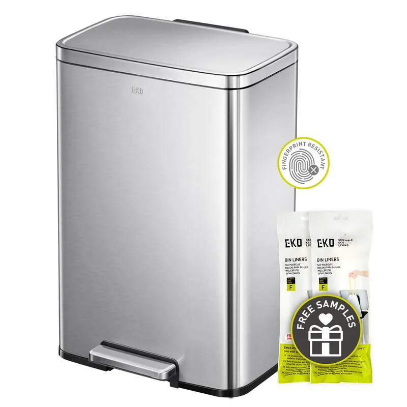 Madison Brushed Stainless Steel 13.2 Gal/50L Kitchen Step Trash Can or Recycling Bin