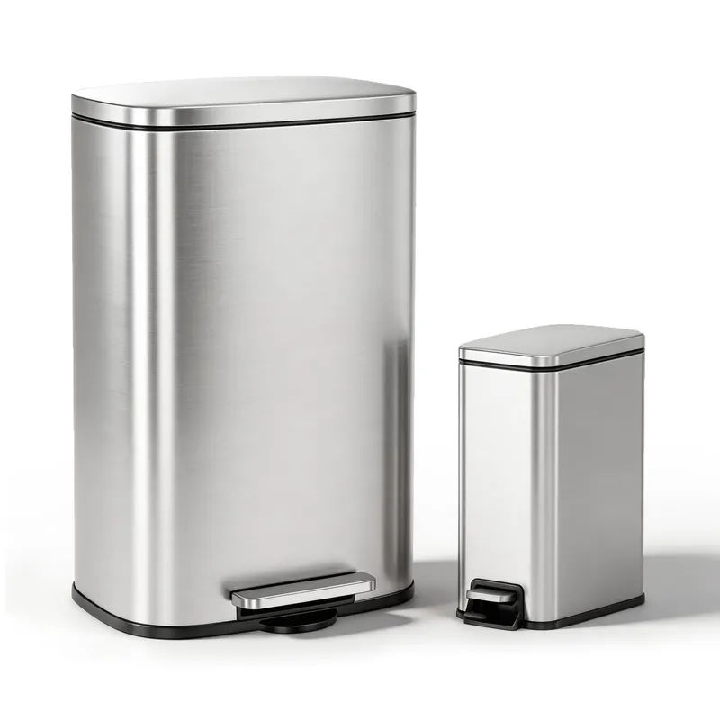 13 Gallon Trash Can (50L) and 1.6 Gallon (6L) Kitchen Trash Can Combo Set