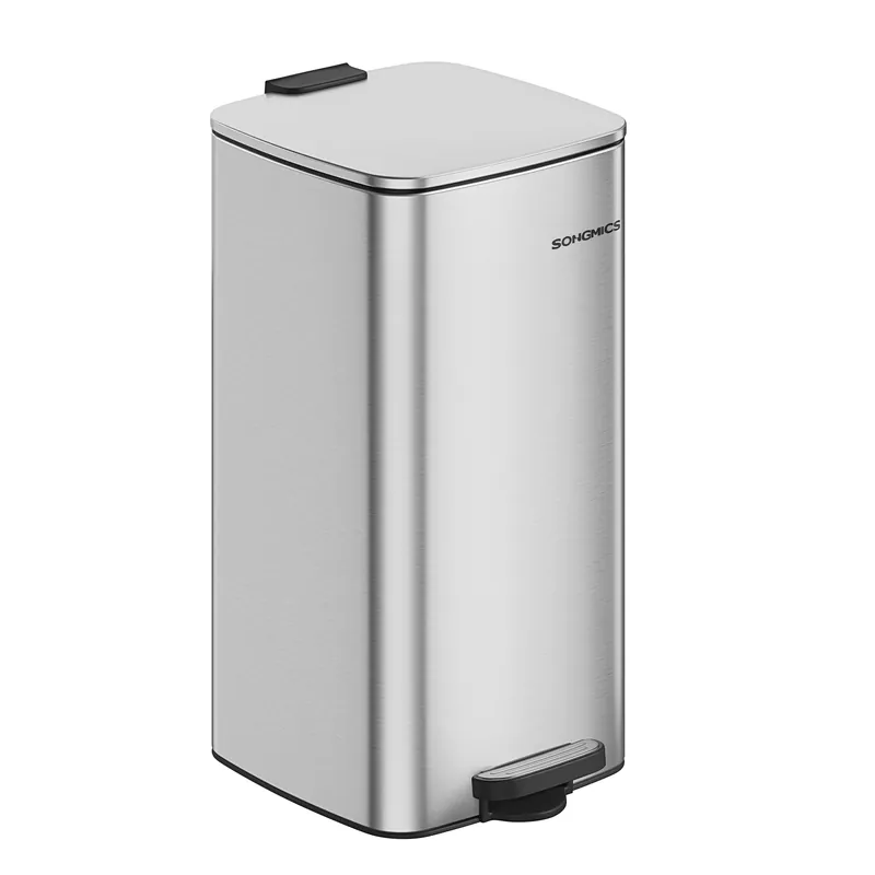 Kitchen Trash Can, 8-Gallon (30 L) Trash Bin, Stainless Steel Garbage Can