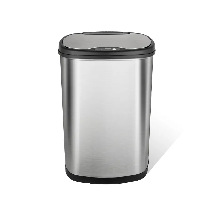 13 Gallon Oval Automatic Trash Can, 50L Touchless Motion Sensor Garbage Can with Odor-Sealing Lid & One-Touch Manual Mode