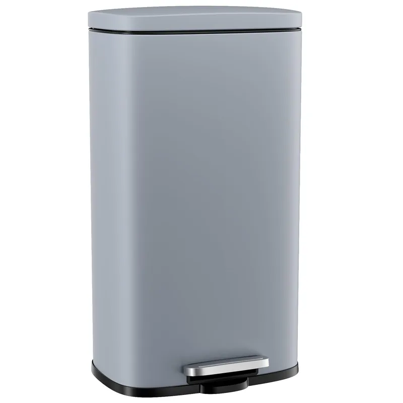 Arlopu 8/13.2 Gallon Step Trash Can, Stainless Steel Garbage Bin, Soft-Close Rubbish Bin with Removable Plastic Inner Bucket