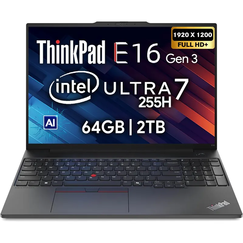Lenovo ThinkPad E16 Gen 3, 16" FHD+, Intel Ultra 7 255H, 64GB DDR5 RAM, 2TB NVMe, Fingerprint