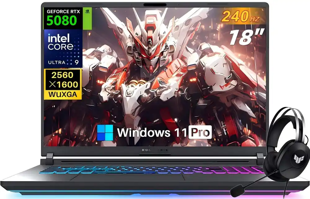 ASUS 2025 ROG Strix G18 Gaming Laptop, NVIDIA RTX 5080 16GB GDDR7