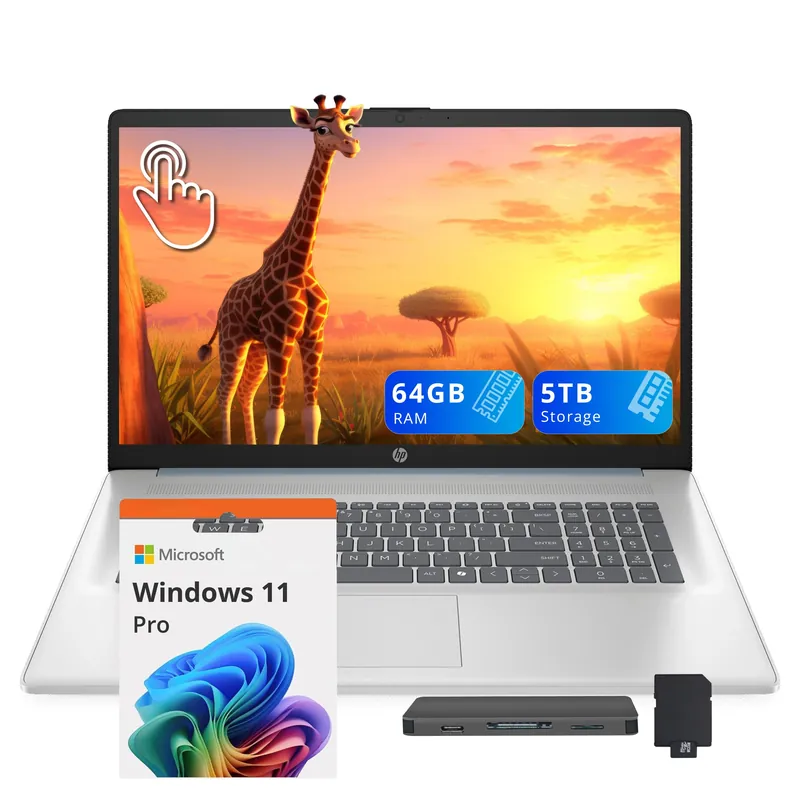 Touchscreen Laptop, Intel Ultra 7 255U, 64GB DDR5, 5TB Storage (4TB SSD+1TB Docking Station
