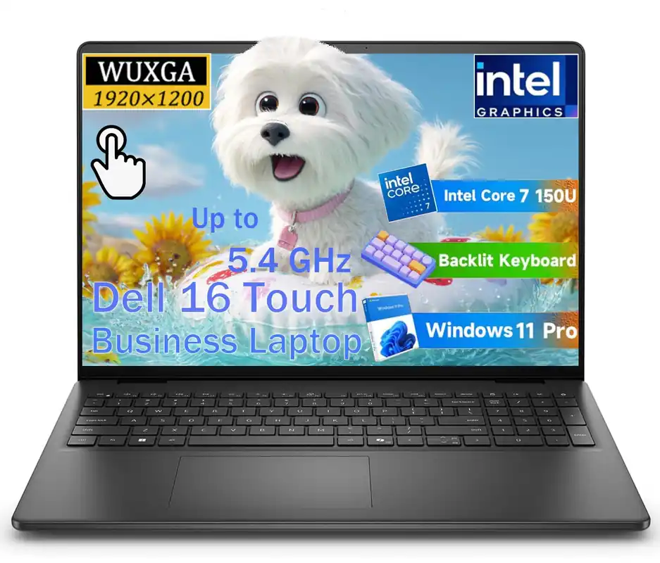 Dell 16 Plus Touchscreen Premium Business Laptop, 16" WUXGA Anti-Glare Display, Intel Core 7 150U (10 cores