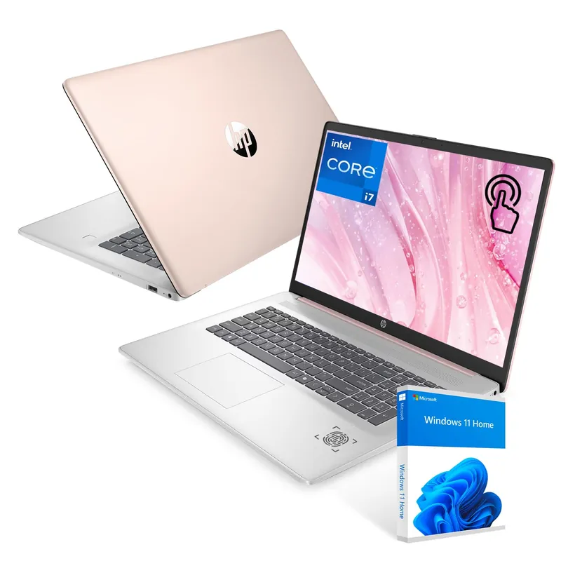 HP 17.3" Touchscreen Laptop, Intel Core i7-1355U, Pale Rose Gold, 64GB RAM