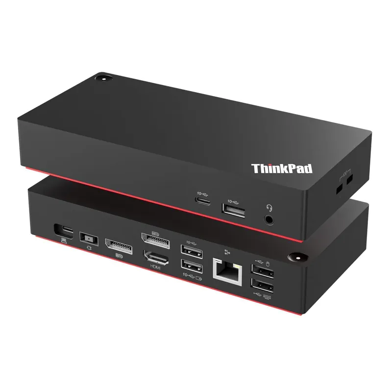 Universal Hybrid USB-C with USB-A Docking Station for Lenovo Laptop, 3 External Displays