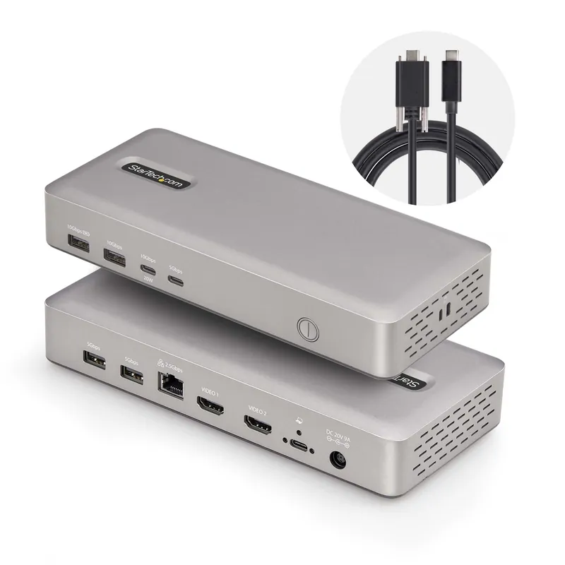 StarTech.com USB-C Docking Station (10-in-1, USB4), Up to 100W Charging for Laptop, 40Gbps Data Transfer