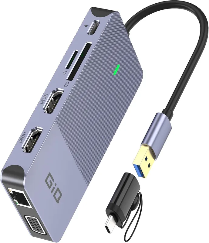 Triple Display USB C Laptop Docking Station Dual Monitor HDMI Splitter Extender Compatible with MacBook M1 M2 M3 USB Dock