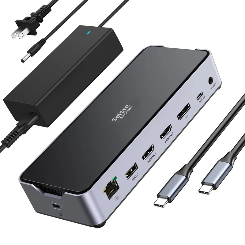 USB C Docking Station 3 Monitors Laptop Dock Dual Monitor with 2 HDMI DisplayPort