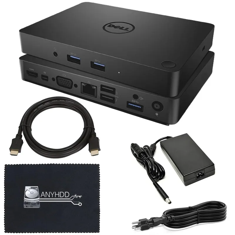 Dell WD15 130W Monitor Dock 4K USB-C - Dell Docking Station for Laptops with 130W AC Adapter