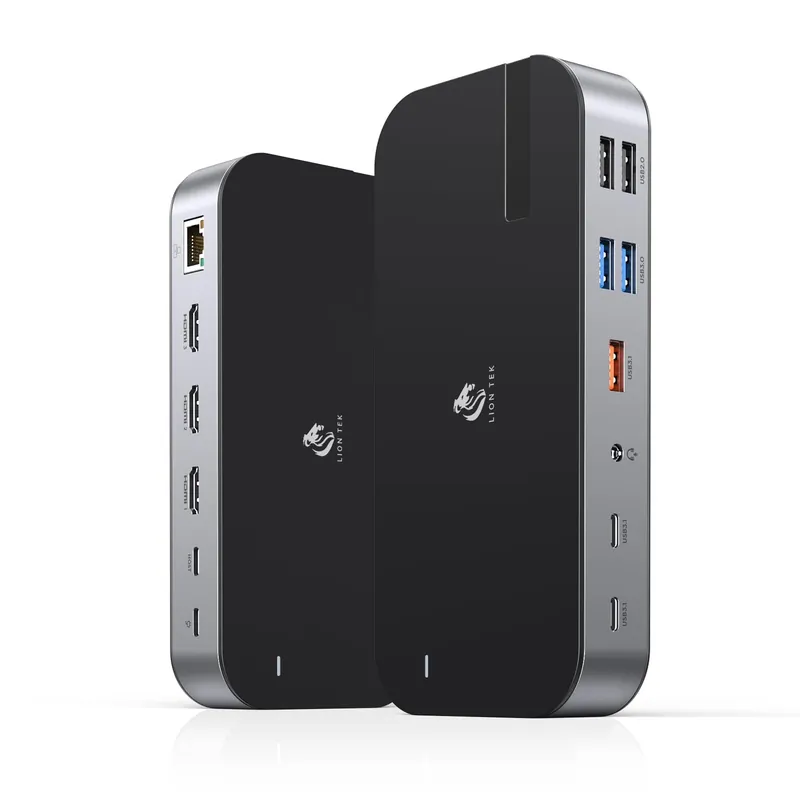 Laptop Docking Station,16 in 1 USB C Docking Triple Monitor,USB C Dock Station with 3 HDMI,PD 100W