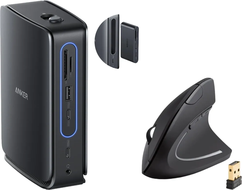 Anker Nano Laptop Docking Station with Detachable Hub & Anker 2.4G Wireless