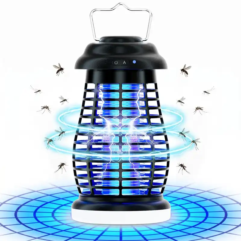 Cordless Bug Zapper Outdoor, 4200V Electric Mosquito Zapper, Fly Trap, Rechargeable Portable Fly Zapper, Waterproof Mosquito Trap Insect Killer Indoor Outdoor for Camping, Garden, Backyard, Home
