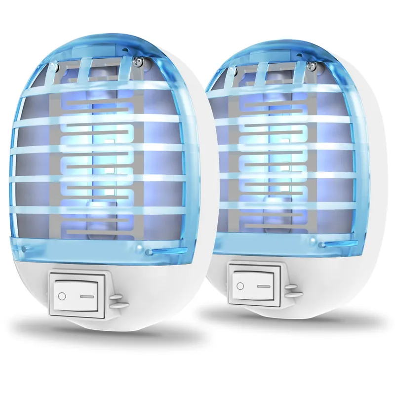 2 Packs Bug Zapper Indoor, Electronic Mosquitoes Killer Zapper with Blue Lights for Living Room, Baby Room, Kitchen, Bedroom(0518)