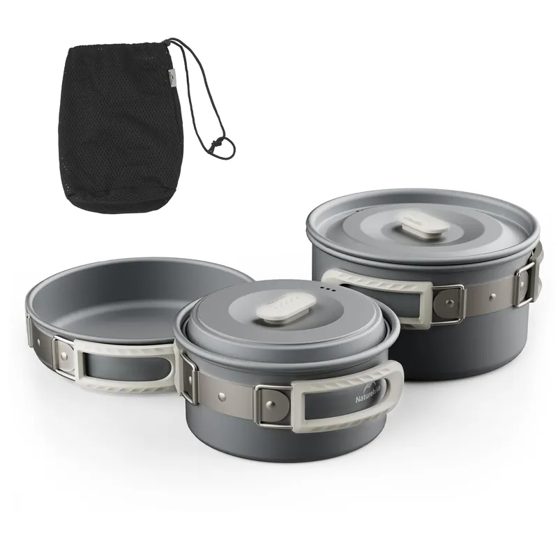 Naturehike Camping Cookware Set Mess Kit for Backpacking Gear, Camp Cooking Set, Camping Pots and Pans Set for Outdoor Backpacking Camping Hiking Picnic